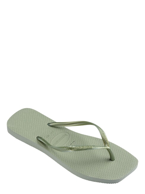 SLIM SQUARE Chanclas de punta cuadrada verde humo - Zapatos Mujer