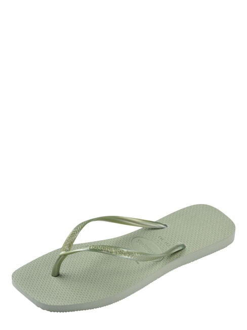 SLIM SQUARE Chanclas de punta cuadrada verde humo - Zapatos Mujer