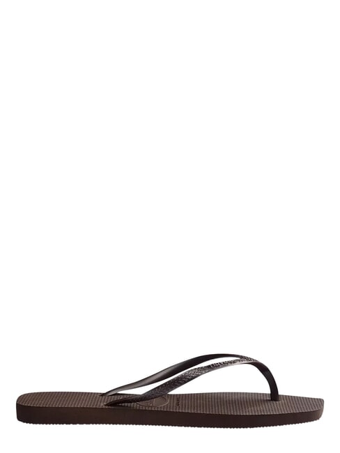 SLIM SQUARE Chanclas de punta cuadrada darkbro - Zapatos Mujer