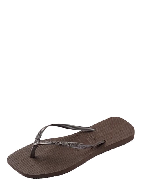 SLIM SQUARE Chanclas de punta cuadrada darkbro - Zapatos Mujer
