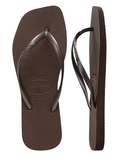 SLIM SQUARE Chanclas de punta cuadrada darkbro - Zapatos Mujer