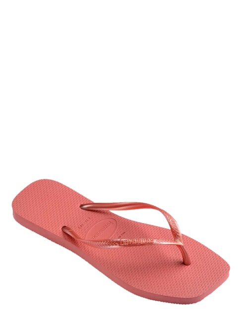 SLIM SQUARE Chanclas de punta cuadrada arcilla de ca&ntilde;&oacute;n - Zapatos Mujer