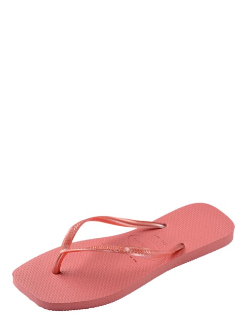 SLIM SQUARE Chanclas de punta cuadrada arcilla de ca&ntilde;&oacute;n - Zapatos Mujer