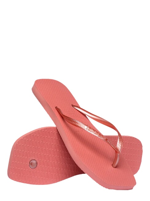 SLIM SQUARE Chanclas de punta cuadrada arcilla de ca&ntilde;&oacute;n - Zapatos Mujer