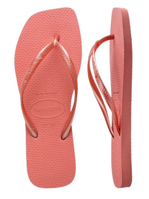 SLIM SQUARE Chanclas de punta cuadrada arcilla de ca&ntilde;&oacute;n - Zapatos Mujer