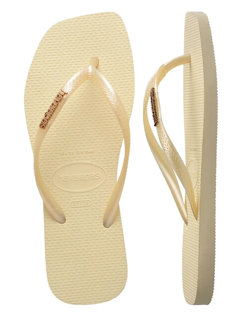 SQUARE LOGO Chancletas crema de mantequilla - Zapatos Mujer