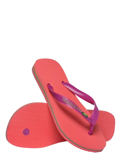 BRASIL LOGO Chanclas para hombre coral/rosa - Zapatos unisex