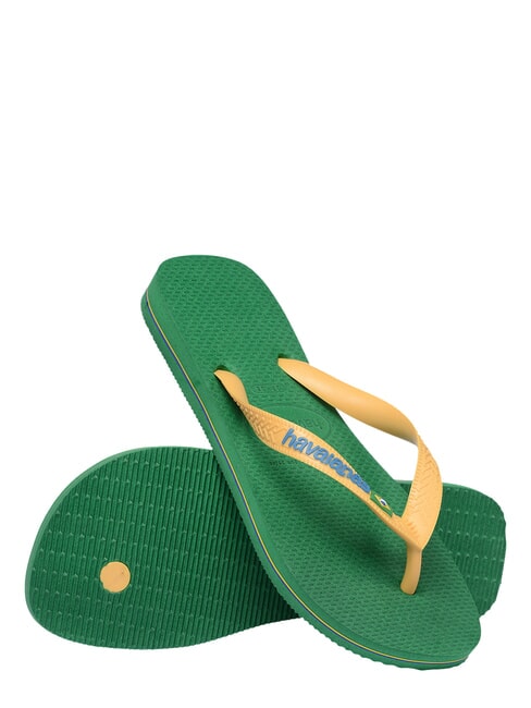 BRASIL LOGO Chanclas para hombre verde/amarillo - Zapatos unisex