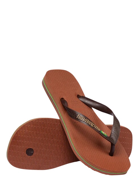 BRASIL LOGO Chanclas para hombre &oacute;xido/marr&oacute;n oscuro - Zapatos unisex