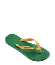 HAVAIANAS BRASIL LOGO Chanclas para hombre verde/amarillo - Zapatos unisex - 3