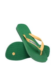 HAVAIANAS BRASIL LOGO Chanclas para hombre verde/amarillo - Zapatos unisex - 4