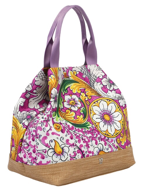 ORTIGIA Bolsa de compras grande, bolso de hombro lila - Bolsos Mujer