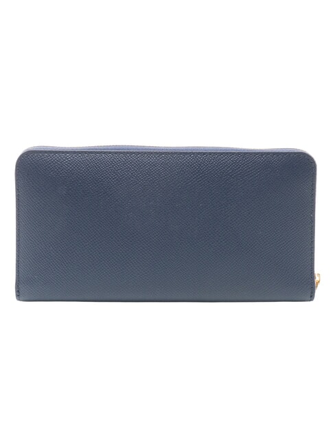 GARDENIA Cartera grande de piel con cremallera azul tinta - Carteras Mujer