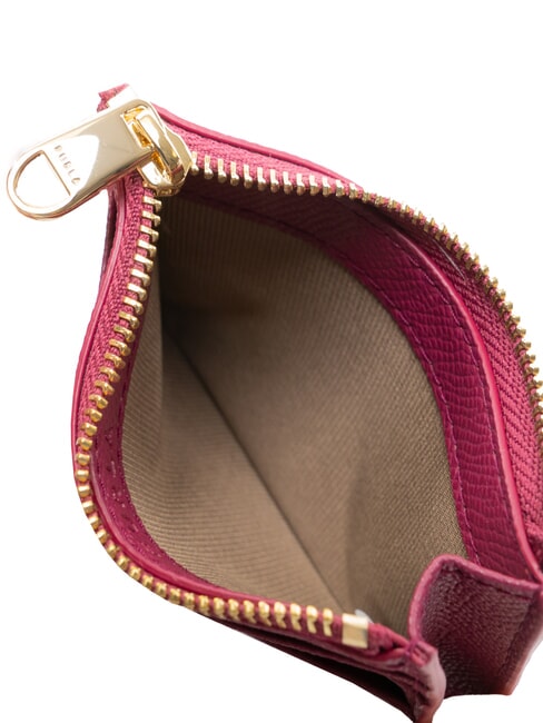 GARDENIA Tarjetero plano de cuero frambuesa - Carteras Mujer