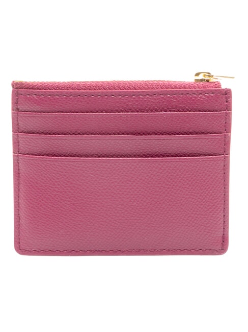 GARDENIA Tarjetero plano de cuero frambuesa - Carteras Mujer
