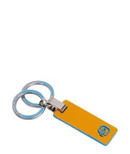 PIQUADRO BLUE SQUARE Llavero de cuero amarillo - Llaveros - 3