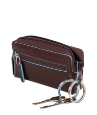 PIQUADRO BLUE SQUARE Estuche de cuero para llaves CAOBA - Llaveros - 2
