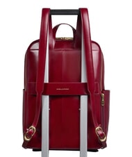 PIQUADRO BLUE SQUARE  Mochila para port&aacute;til de 14 pulgadas, de cuero ROJO - Mochilas para port&aacute;til - 4