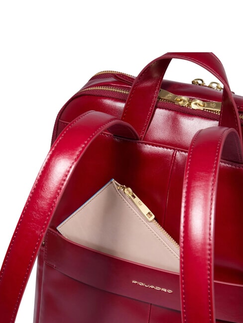 BLUE SQUARE  Mochila para port&aacute;til de 14 pulgadas, de cuero ROJO - Mochilas para port&aacute;til