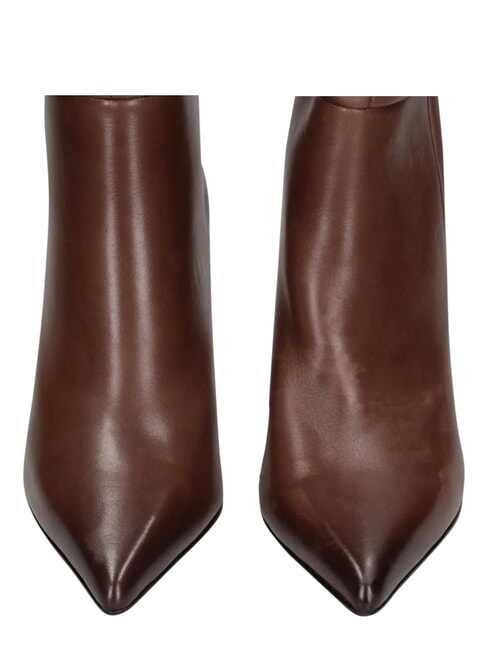 ME25 Bot&iacute;n alto, tac&oacute;n de 9 cm, de piel. marr&oacute;n oscuro - Zapatos Mujer