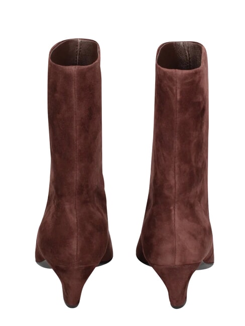 ME25 Bot&iacute;n de piel con tac&oacute;n de 5 cm. marr&oacute;n oscuro - Zapatos Mujer