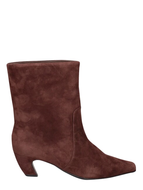 ME25 Bot&iacute;n de piel con tac&oacute;n de 5 cm. marr&oacute;n oscuro - Zapatos Mujer