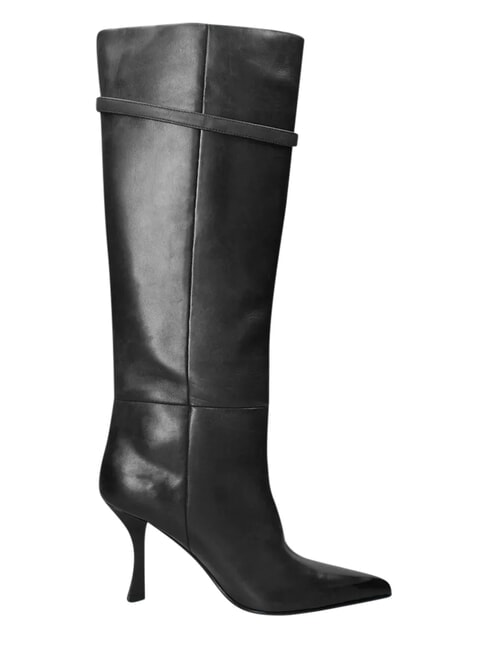ME25 Bot&iacute;n alto, tac&oacute;n de 9 cm, de piel. negro - Zapatos Mujer