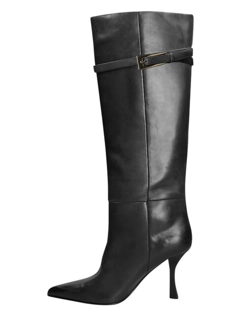 ME25 Bot&iacute;n alto, tac&oacute;n de 9 cm, de piel. negro - Zapatos Mujer