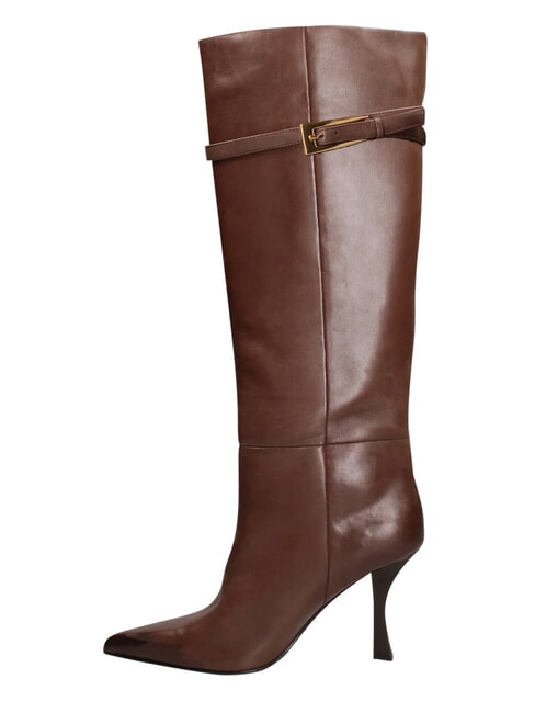 ME25 Bot&iacute;n alto, tac&oacute;n de 9 cm, de piel. marr&oacute;n oscuro - Zapatos Mujer
