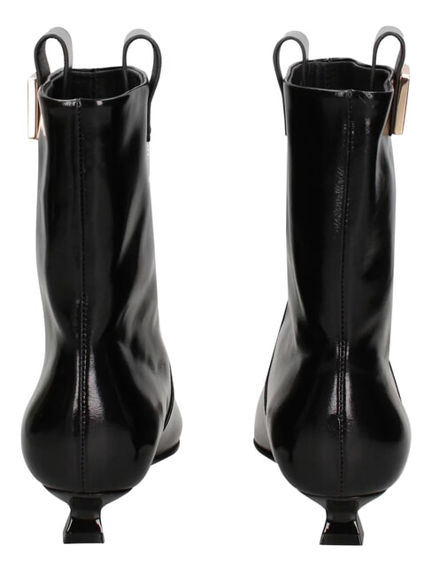 ME25 Bot&iacute;n de piel con tac&oacute;n de 3 cm negro - Zapatos Mujer