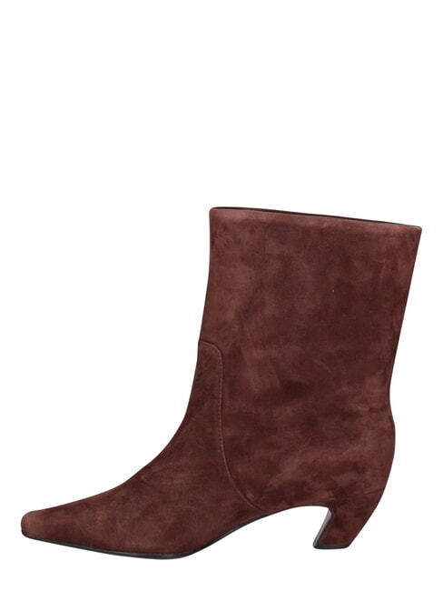 ME25 Bot&iacute;n de piel con tac&oacute;n de 5 cm. marr&oacute;n oscuro - Zapatos Mujer