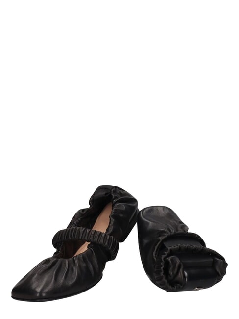 ME25 bailarinas de cuero negro - Zapatos Mujer