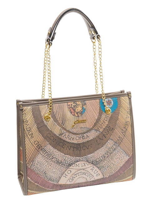 PLANETARIUM Bolso de hombro con asa de cadena acuarela salvaje/ topo oscuro - Bolsos Mujer