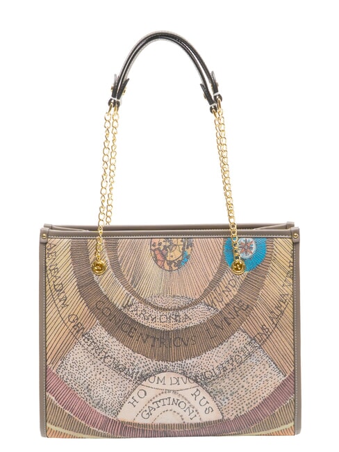 PLANETARIUM Bolso de hombro con asa de cadena acuarela salvaje/ topo oscuro - Bolsos Mujer
