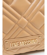 LOVE MOSCHINO QUILTED Bolso de mano con correa de cadena para el hombro. beige - Bolsos Mujer - 3