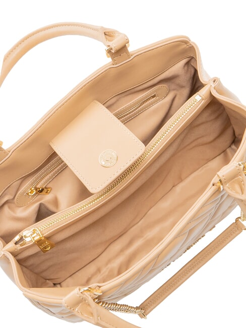 QUILTED Bolso de mano con correa de cadena para el hombro. beige - Bolsos Mujer