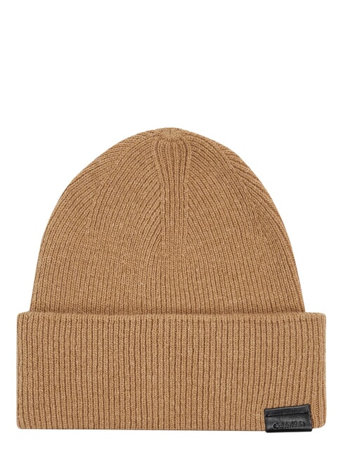 LEATHER PATCH Gorro de lana caqui - Sombreros