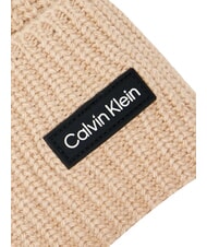 CALVIN KLEIN ESSENTIAL PATCH gorro de mezcla de lana beige - Sombreros - 3