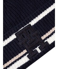 TOMMY HILFIGER MONOGRAM Gorro de mezcla de lana y cachemir azul - Sombreros - 3