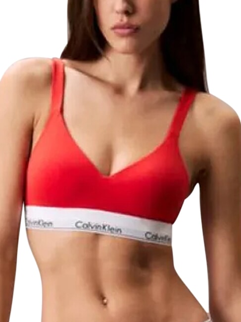 CK Sujetador ligeramente acolchado rojo - Ropa interior femenina