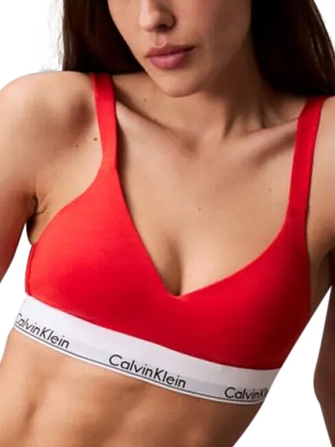 CK Sujetador ligeramente acolchado rojo - Ropa interior femenina