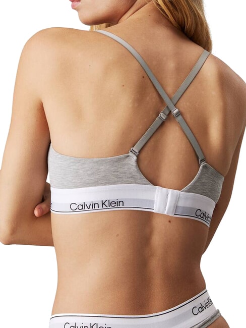 CK Sujetador bralette de algod&oacute;n el&aacute;stico gris - Ropa interior femenina
