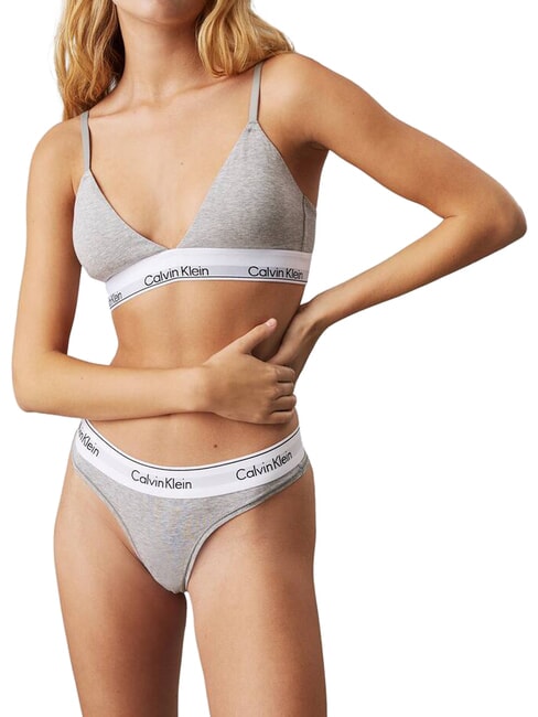 CK Sujetador bralette de algod&oacute;n el&aacute;stico gris - Ropa interior femenina