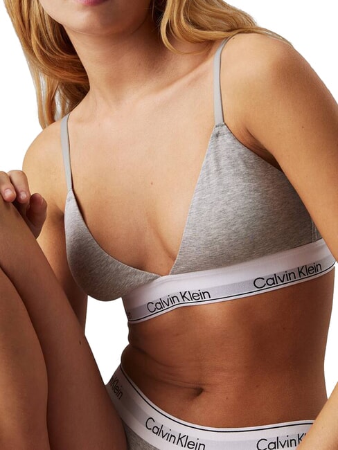 CK Sujetador bralette de algod&oacute;n el&aacute;stico gris - Ropa interior femenina