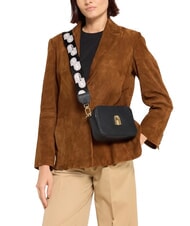 FURLA GARDENIA Bolso porta c&aacute;mara de piel con estampado keria tonos negro+hielo - Bolsos Mujer - 7