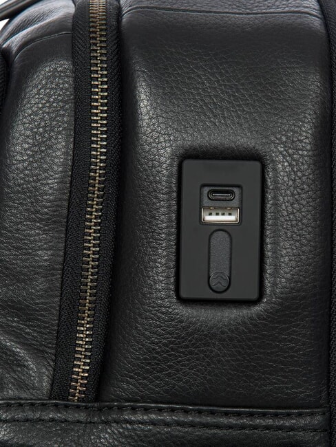 TORINO Mochila para port&aacute;til de 15,6" en piel. negro - Mochilas para port&aacute;til