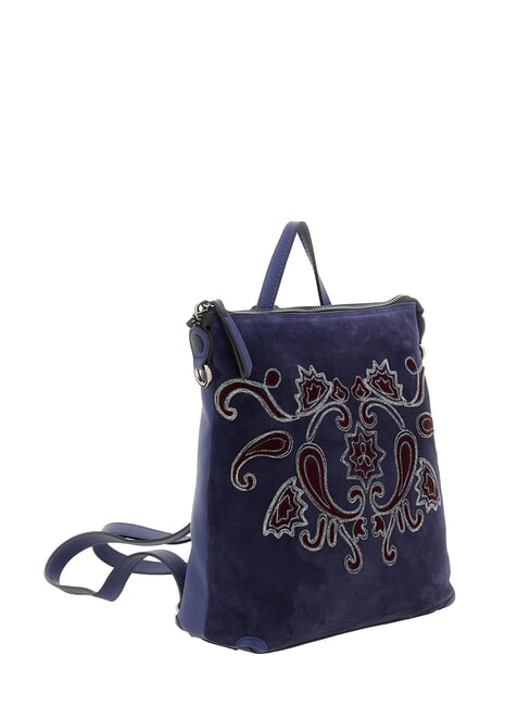 LOLITA Mochila de cuero azul violeta - Bolsos Mujer