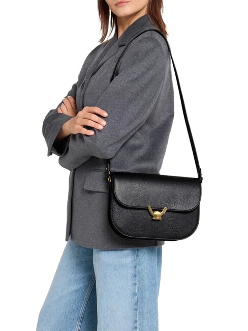 DEW Bolso de hombro de piel negro - Bolsos Mujer