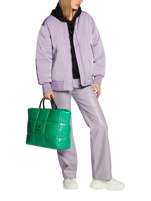 OPPORTUNITY Bolso tote en tejido brillante comod&iacute;n verde - Bolsos Mujer