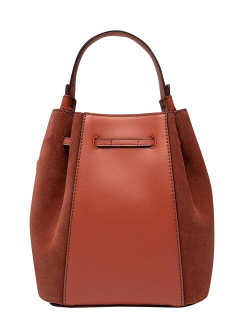 MIASTELLA Bolso tipo cubo, de mano, de piel. canela - Bolsos Mujer